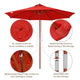 TheLAShop Bulk Custom Logo Outdoor Umbrellas - 9ft 8-Rib Wood Market Umbrella Image