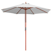 TheLAShop 9ft 8-Rib Wood Market Umbrella for Outdoor Restaurant Garden, White Image