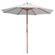 TheLAShop 9ft 8-Rib Wood Market Umbrella for Outdoor Restaurant Garden, White Image