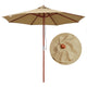 TheLAShop 9ft 8-Rib Wood Market Umbrella for Outdoor Restaurant Garden, Khaki Image