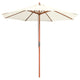TheLAShop 9ft 8-Rib Wood Market Umbrella for Outdoor Restaurant Garden, Ivory Image