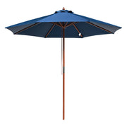 TheLAShop 9ft 8-Rib Wood Market Umbrella for Outdoor Restaurant Garden, Navy Image