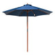 TheLAShop 9ft 8-Rib Wood Market Umbrella for Outdoor Restaurant Garden, Navy Image