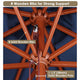 TheLAShop 9ft 8-Rib Wood Market Umbrella for Outdoor Restaurant Garden Image
