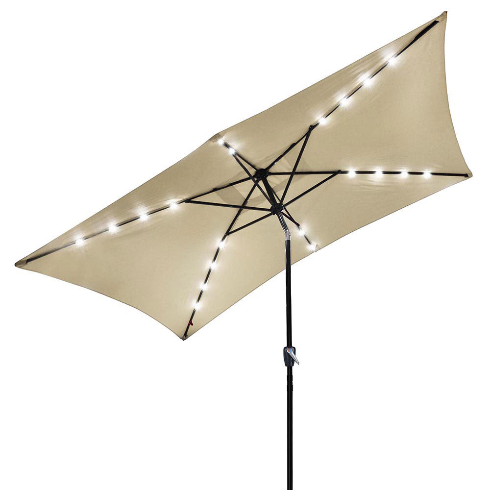 TheLAShop 10ft Rectangular Umbrella with Solar Lights TheLAShop 10ft Rectangular Umbrella with Solar Lights