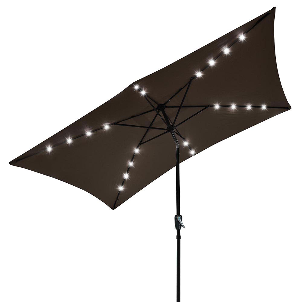 TheLAShop 10ft Rectangular Umbrella with Solar Lights TheLAShop 10ft Rectangular Umbrella with Solar Lights