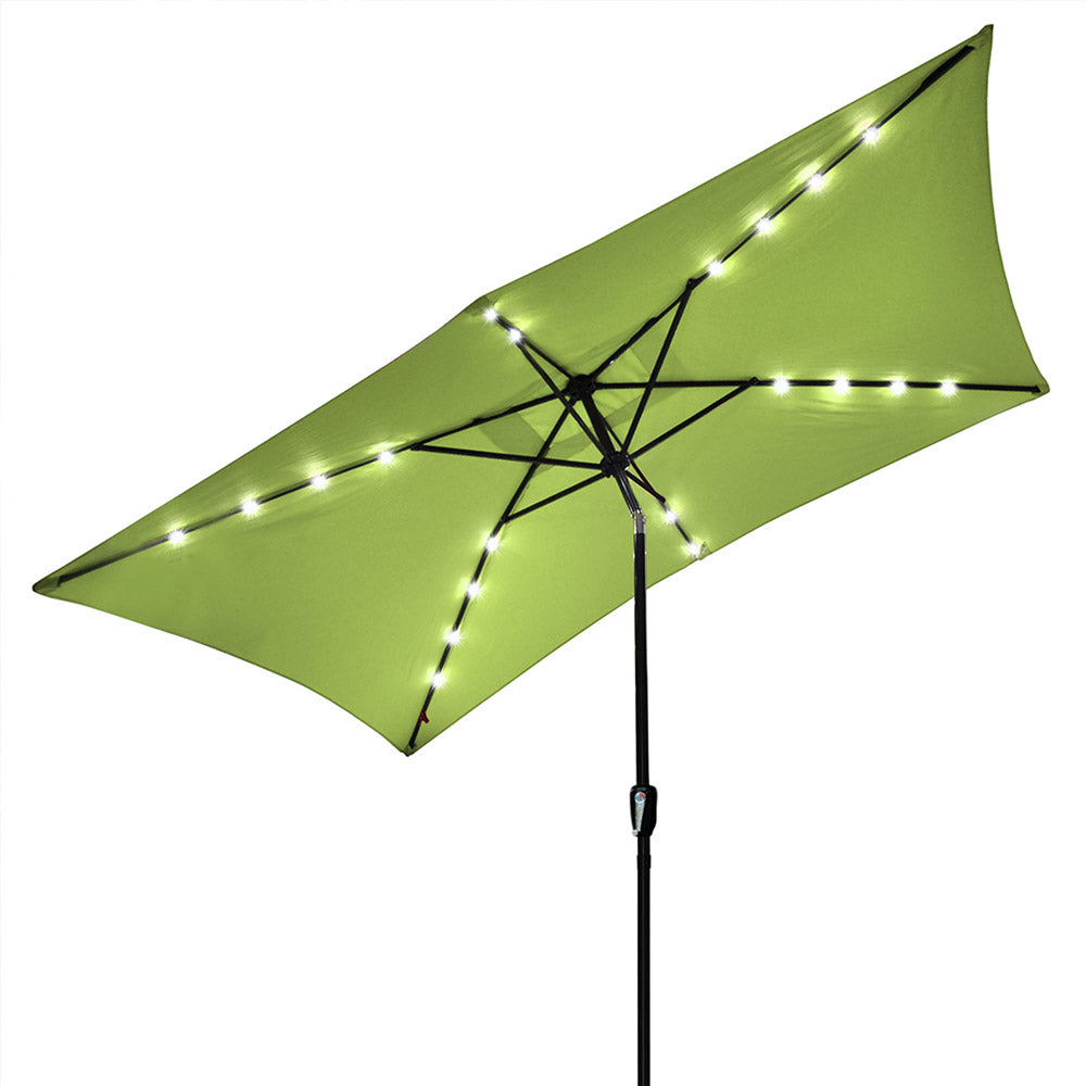 TheLAShop 10ft Rectangular Umbrella with Solar Lights TheLAShop 10ft Rectangular Umbrella with Solar Lights