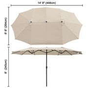 TheLAShop 15'x9' Rectangular Patio Umbrella Color Options, Desert Sand Image
