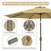 TheLAShop 9 ft 8-Rib Outdoor Patio Tilt Umbrella 200 gsm Canopy Image