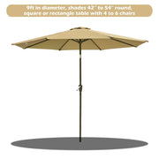 TheLAShop 9 ft 8-Rib Outdoor Patio Tilt Umbrella 200 gsm Canopy Image