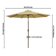 TheLAShop 9 ft 8-Rib Outdoor Patio Tilt Umbrella 200 gsm Canopy Image