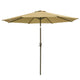 TheLAShop 9 ft 8-Rib Outdoor Patio Tilt Umbrella 200 gsm Canopy, Khaki Image