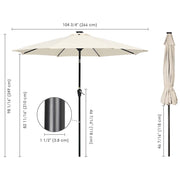 TheLAShop Patio Umbrella with Solar Lights Tilt Umbrella 9 ft 8-Rib Image