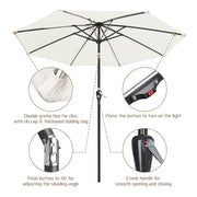 TheLAShop Patio Umbrella with Solar Lights Tilt Umbrella 9 ft 8-Rib Image