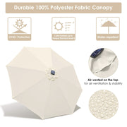 TheLAShop Patio Umbrella with Solar Lights Tilt Umbrella 9 ft 8-Rib Image