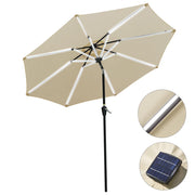 TheLAShop Patio Umbrella with Solar Lights Tilt Umbrella 10 ft 8-Rib, Beige Image