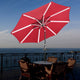 TheLAShop Patio Umbrella with Solar Lights Tilt Umbrella 10 ft 8-Rib, Red Image