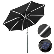 TheLAShop Patio Umbrella with Solar Lights Tilt Umbrella 10 ft 8-Rib, Black Image