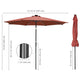 TheLAShop Patio Umbrella with Solar Lights Tilt Umbrella 10 ft 8-Rib Image