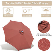 TheLAShop Patio Umbrella with Solar Lights Tilt Umbrella 10 ft 8-Rib Image