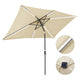 TheLAShop Rectangular Patio Umbrella Tilt Umbrella w/ Lights 10x6.5 ft 6-Rib, Beige Image