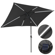 TheLAShop Rectangular Patio Umbrella Tilt Umbrella w/ Lights 10x6.5 ft 6-Rib, Black Image