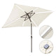 TheLAShop Rectangular Patio Umbrella Tilt Umbrella w/ Lights 10x6.5 ft 6-Rib, Cream White Image