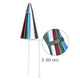 TheLAShop 6ft Tilt Beach Umbrella with Anchor 12-Rib Rainbow