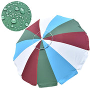 TheLAShop 8ft Tilt Beach Umbrella with Anchor 12-Rib Rainbow