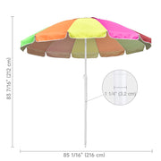 TheLAShop 8 Ft Tilt Beach Umbrella with Anchor 12-Rib