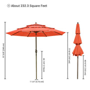 TheLAShop 9 ft Tilt Market Umbrella 3-Tiered 8-Rib Image