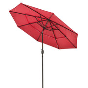 TheLAShop 10 ft Tilt Market Umbrella 3-Tiered 8-Rib, Flame Scarlet Image