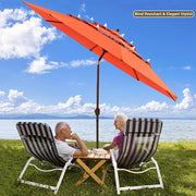 TheLAShop 11 ft Tilt Market Umbrella 3-Tiered 8-Rib, Cherry Tomato Image