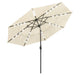 TheLAShop 10 ft 3-Tiered Tilting Patio Umbrella with Lights 8-Rib, Beige Image