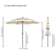 TheLAShop 10 ft 3-Tiered Tilting Patio Umbrella with Lights 8-Rib Image