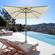 TheLAShop 9Ft 8-Rib Square Patio Umbrella with Solar Lights Tilt & Crank Image