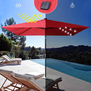 TheLAShop 10Ft 8-Rib Square Patio Umbrella with Solar Lights Tilt & Crank Image