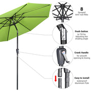 TheLAShop 9 ft 8-Rib Patio Umbrella Tilt & Crank 220g Yarn-dyed Canopy UV50+ Image