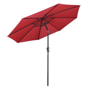 TheLAShop 10 ft 8-Rib Patio Umbrella Tilt & Crank 220g Yarn-dyed Canopy UV50+, Red Image