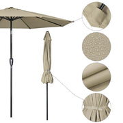 TheLAShop 10 ft 8-Rib Patio Umbrella Tilt & Crank 220g Yarn-dyed Canopy UV50+ Image