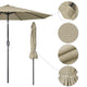 TheLAShop 10 ft 8-Rib Patio Umbrella Tilt & Crank 220g Yarn-dyed Canopy UV50+ Image