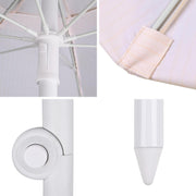 TheLAShop 6ft Outdoor Beach Umbrella Tilt with Fringe Sand Anchor Image