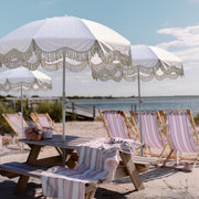 TheLAShop 6ft Outdoor Beach Umbrella Tilt with Fringe Sand Anchor Image