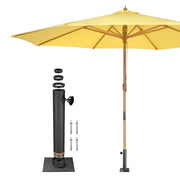 TheLAShop 13ft 8-Rib Commercial Wood Patio Umbrella & Deck Mount, Yellow Image