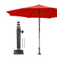 TheLAShop 13ft 8-Rib Commercial Wood Patio Umbrella & Deck Mount, Red Image