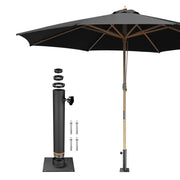 TheLAShop 13ft 8-Rib Commercial Wood Patio Umbrella & Deck Mount, Black Image