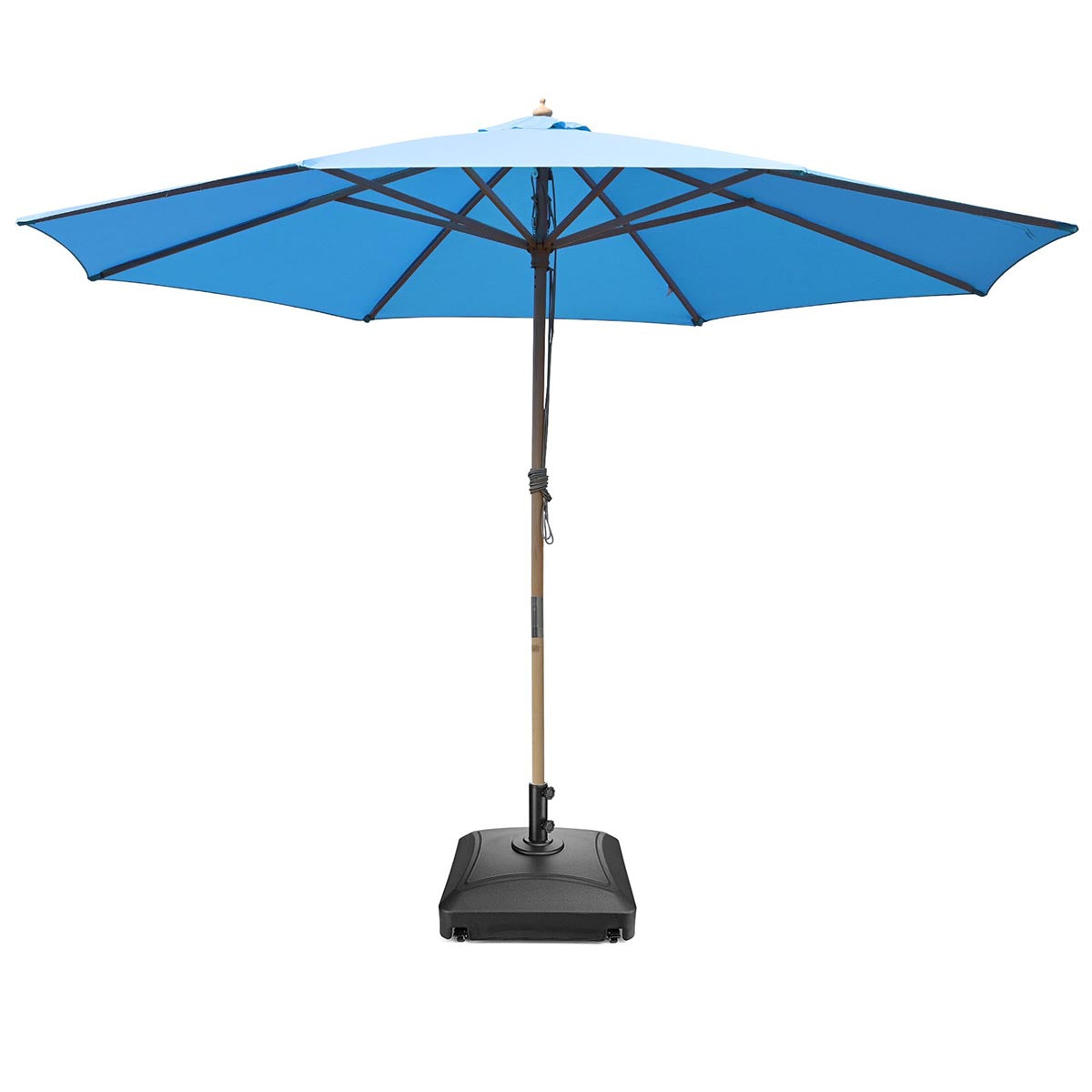 TheLAShop 13ft 8-Rib Wood Umbrella with Stand for Patio Outdoor TheLAShop 13ft 8-Rib Wood Umbrella with Stand for Patio Outdoor