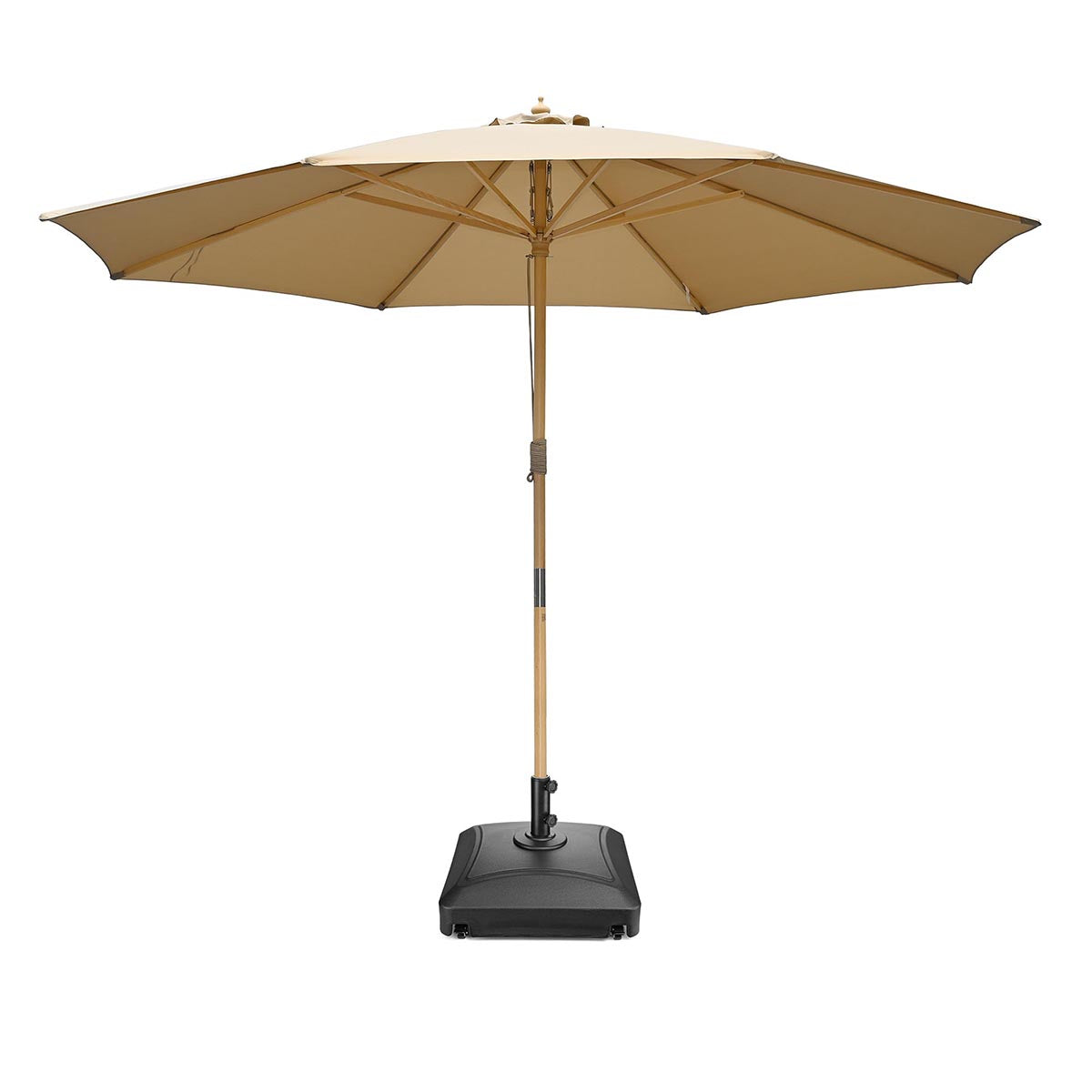 13 ft wood patio umbrella TheLAShop 13ft 8-Rib Wood Umbrella with Stand for Patio Outdoor