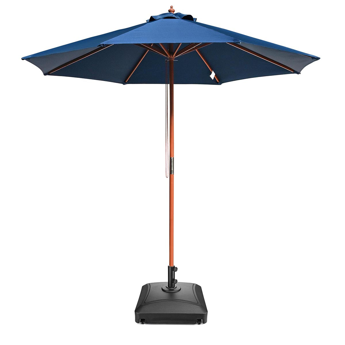 base for 9ft patio umbrella TheLAShop 9ft 8-Rib Wood Umbrella with Stand for Patio Outdoor
