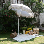 TheLAShop 6ft Fringe Beach Umbrella with Stand Image